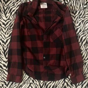Bluenotes Burgundy and Black Checkered Shirt